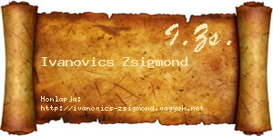 Ivanovics Zsigmond névjegykártya